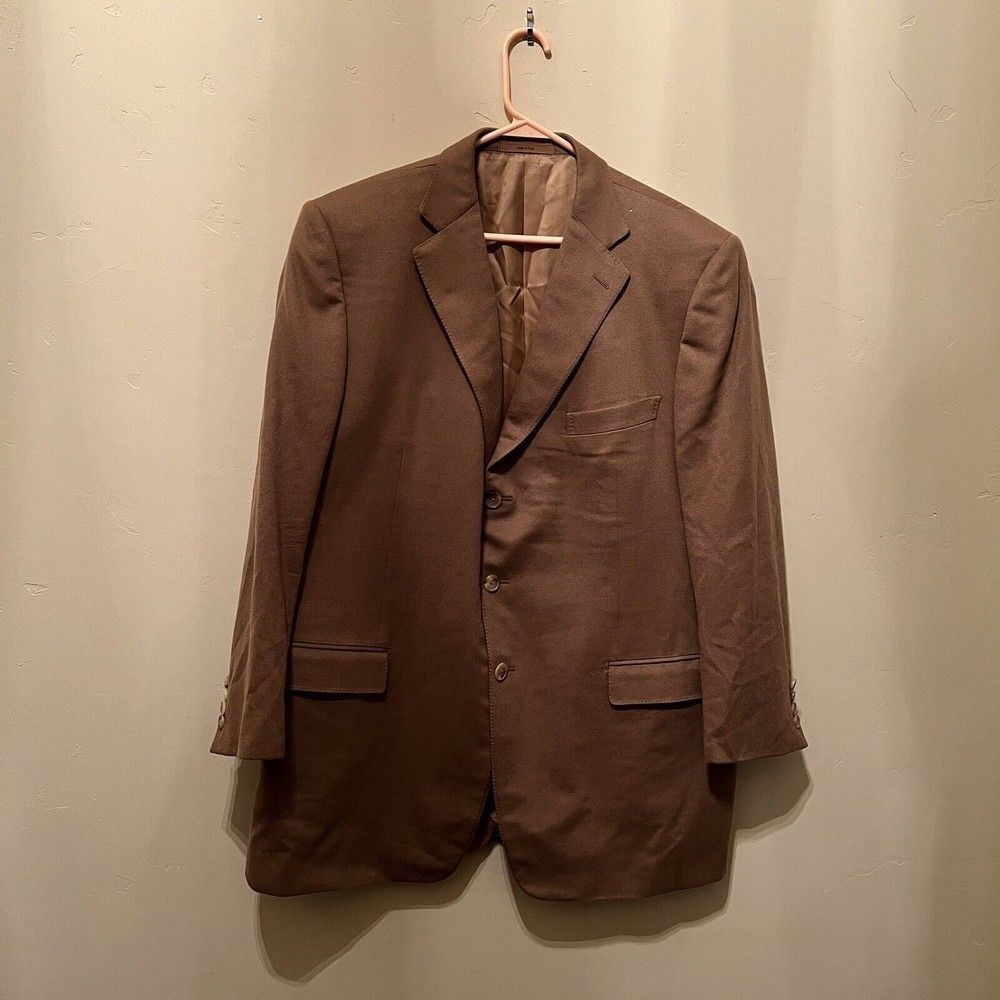 Ermenegildo Zegna Pure Cashmere Camel Brown Sport Coat Jacket 48R Blazer